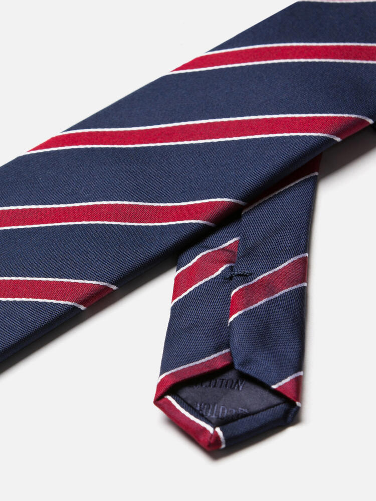 Cravate Barney marine à rayures rouges Cravates