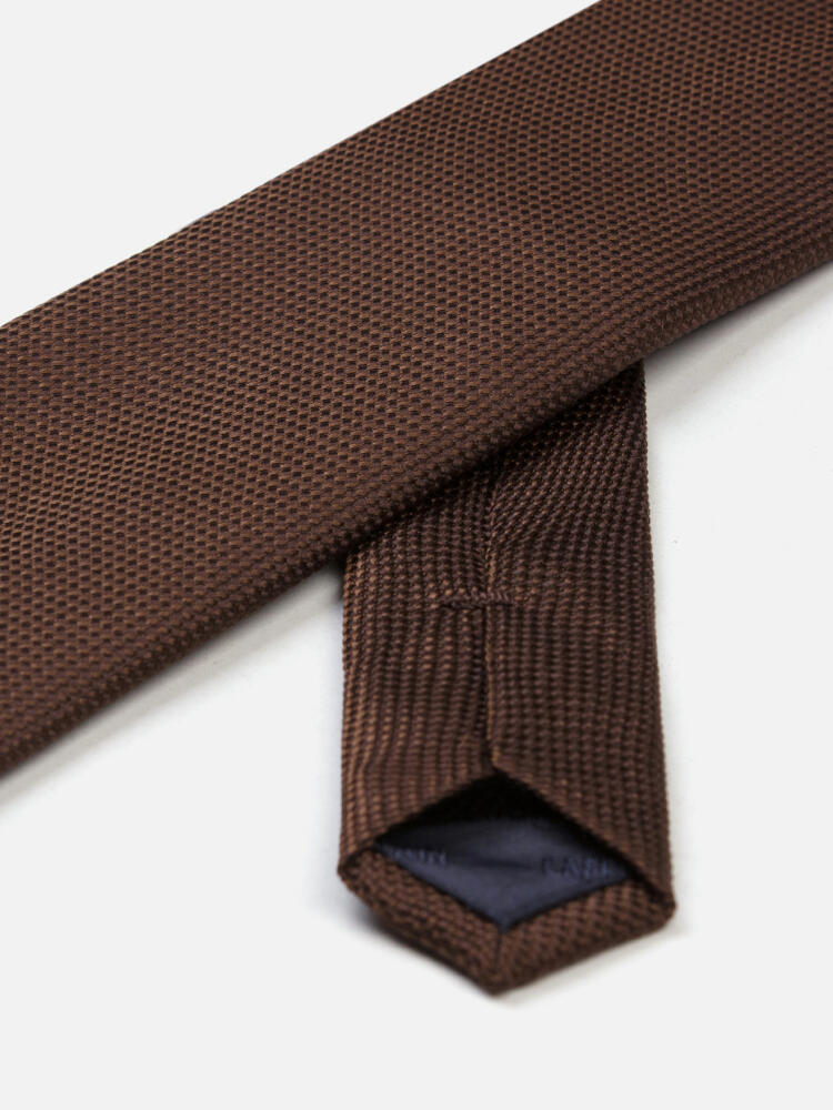 Cravate Carlo en soie marron Cravates