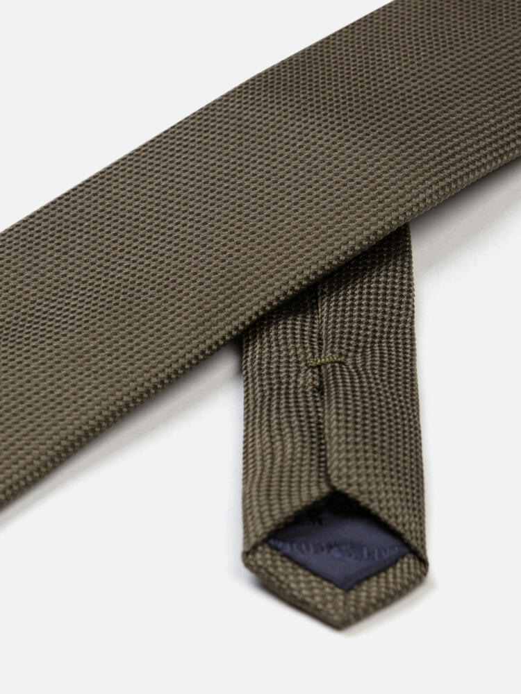 Cravate Carlo en soie kaki Cravates