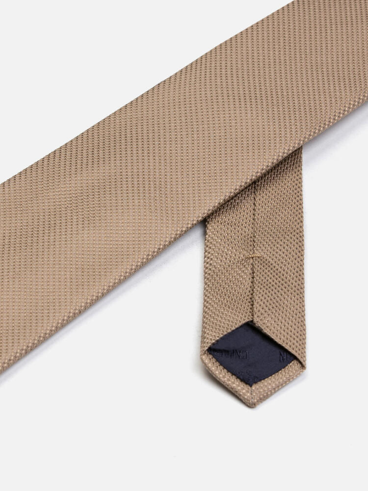 Cravate Deven en soie texturée beige Cravates