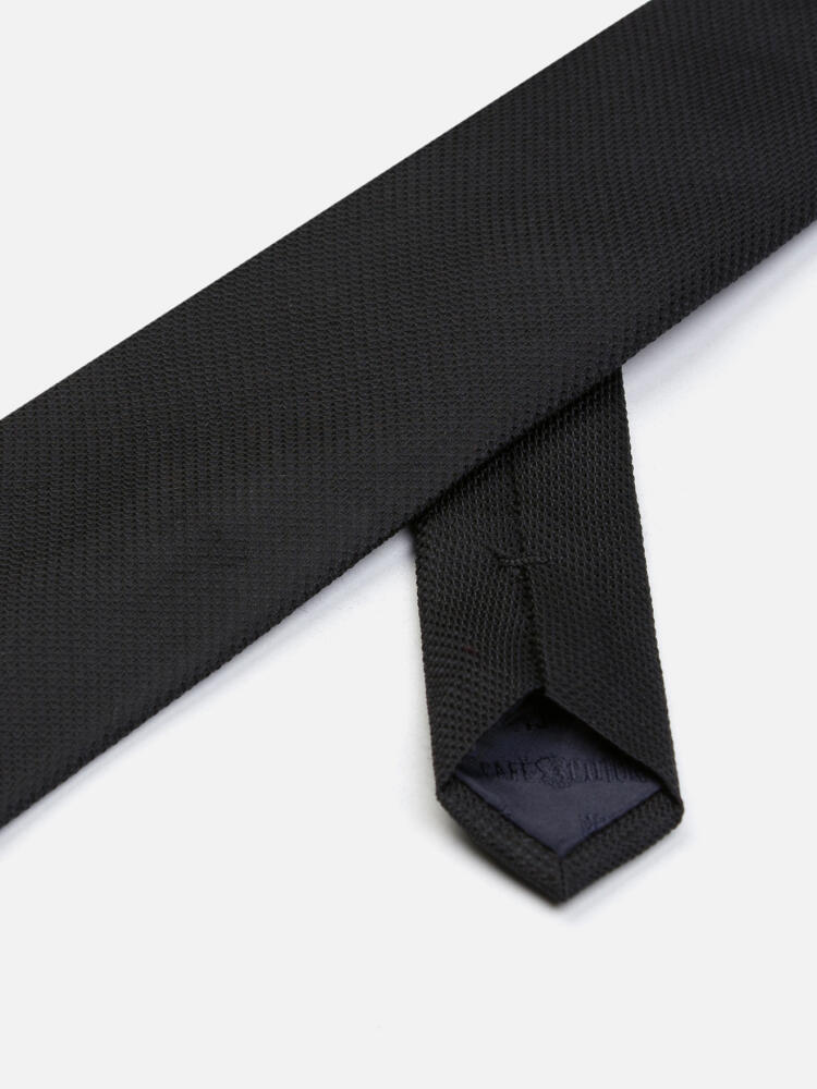 Cravate Deven en soie texturée noir Cravates