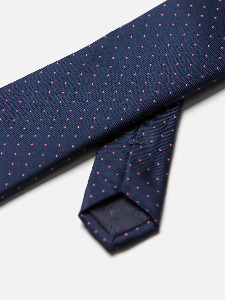 Cravate en reps de soie à pois rose Cravates