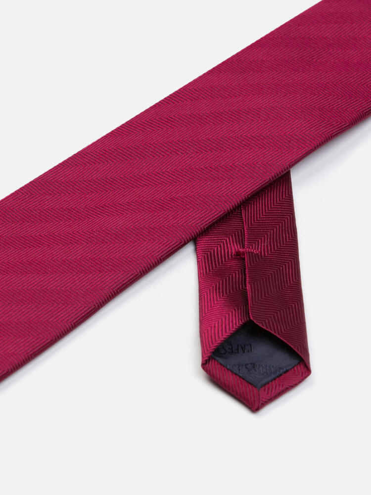 Cravate Jess en chevron de soie fuschia Cravates