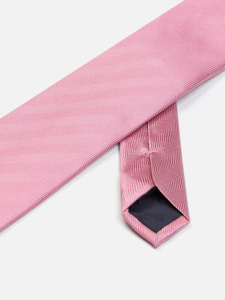 Cravate Jess en chevron de soie rose Cravates