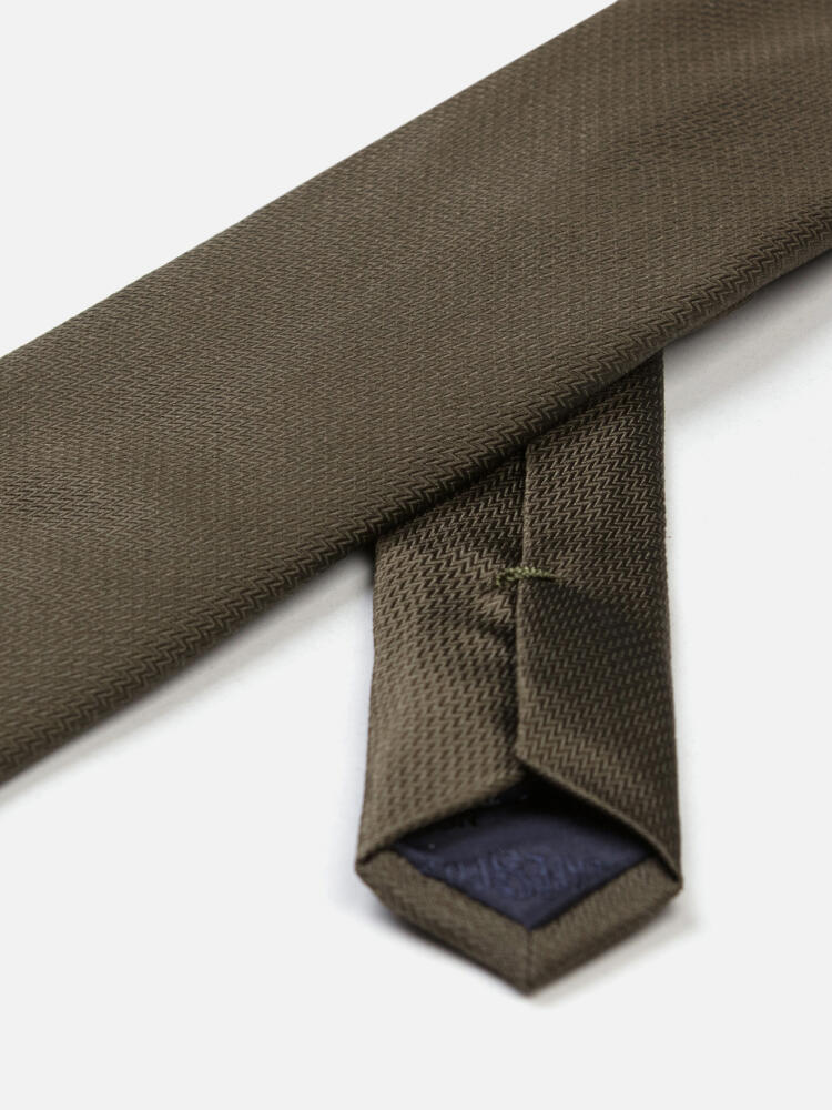 Cravate Kurt en soie kaki Cravates