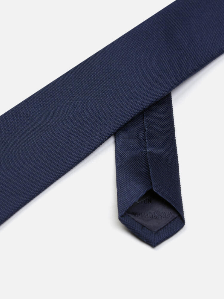 Cravate Marilis en oxford de soie marine Cravates