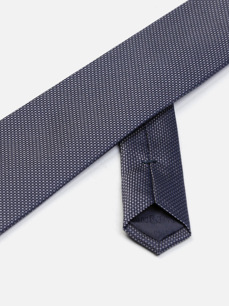 Cravate Pierro en natté de soie anthracite Cravates