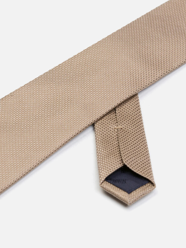 Cravate Rym en soie texturée beige Cravates