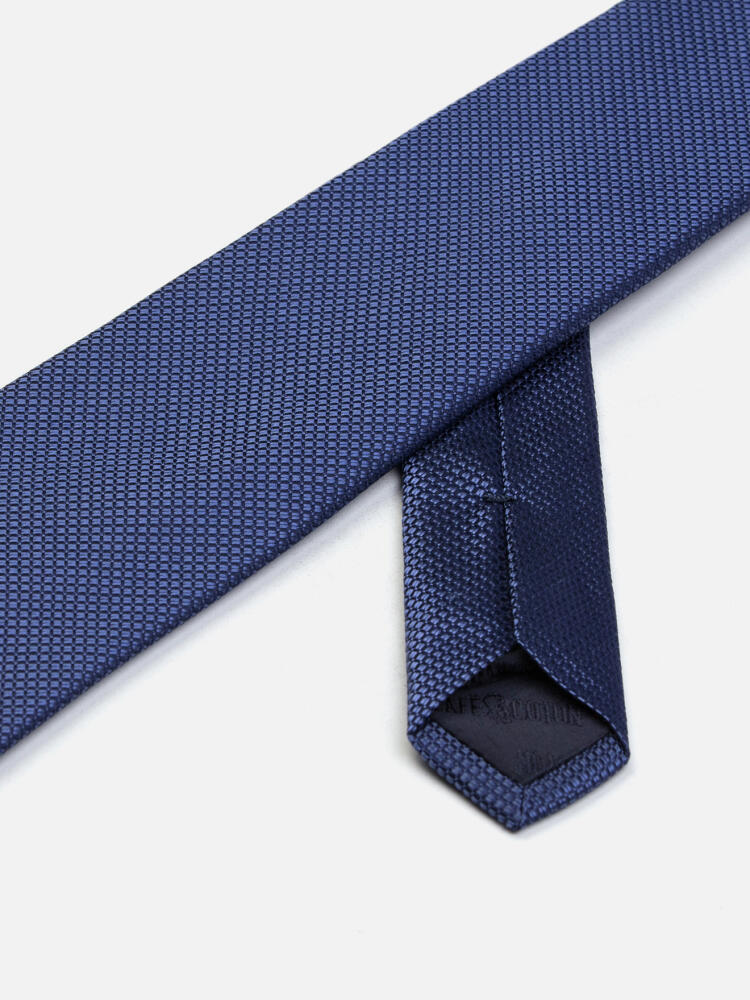 Cravate Rym en soie texturée bleu Cravates
