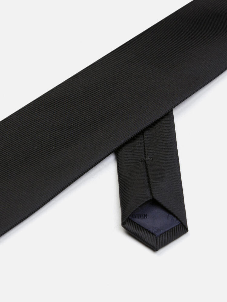 Cravate slim Anders en soie sergée noire Cravates