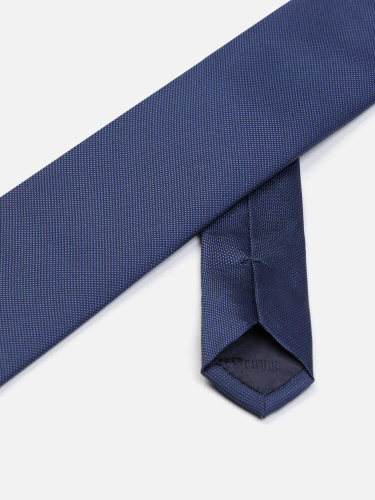 Cravate slim Arthy en micro natté de soie marine Cravates