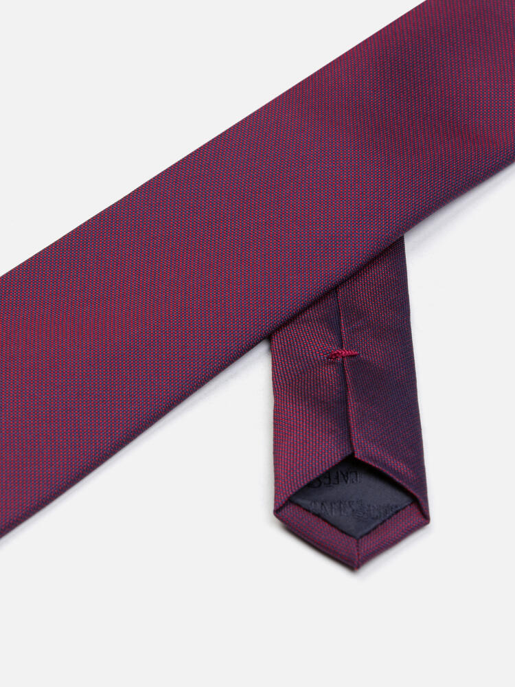 Cravate slim Arthy en micro natté de soie rouge Cravates
