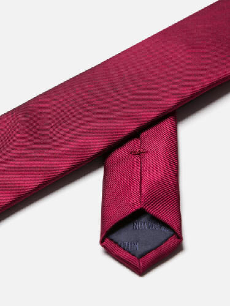 Cravate slim Austin en soie bordeaux Cravates