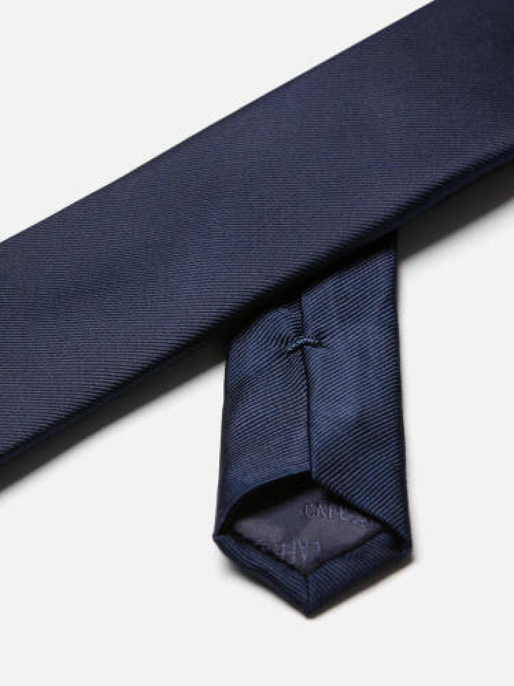 Cravate slim Austin en soie marine Cravates