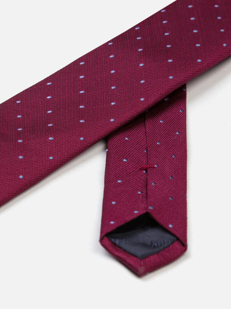 Cravate Slim Paolo en soie à pois fuchsia Cravates