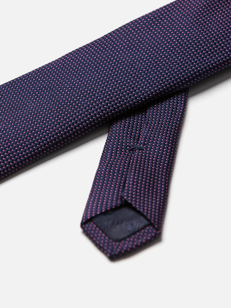 Cravate slim en soie à micro-pois rose Cravates