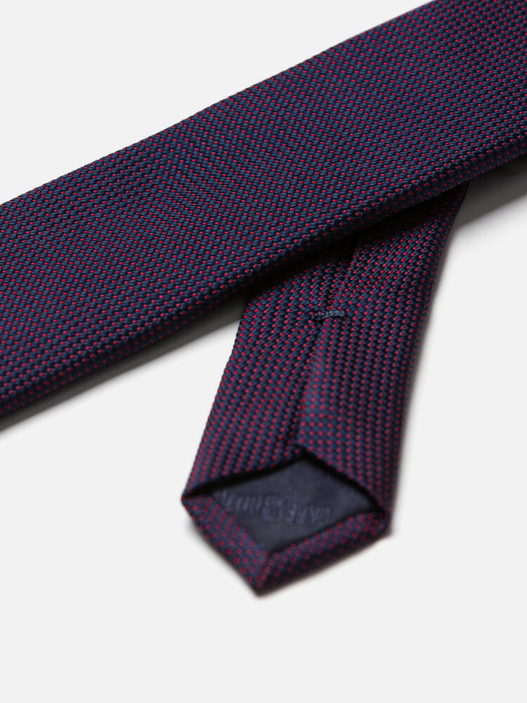 Cravate slim en soie à micro-pois rouge Cravates