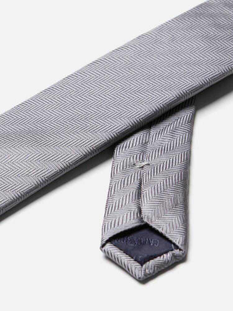 Cravate slim Silvio en soie grise Cravates