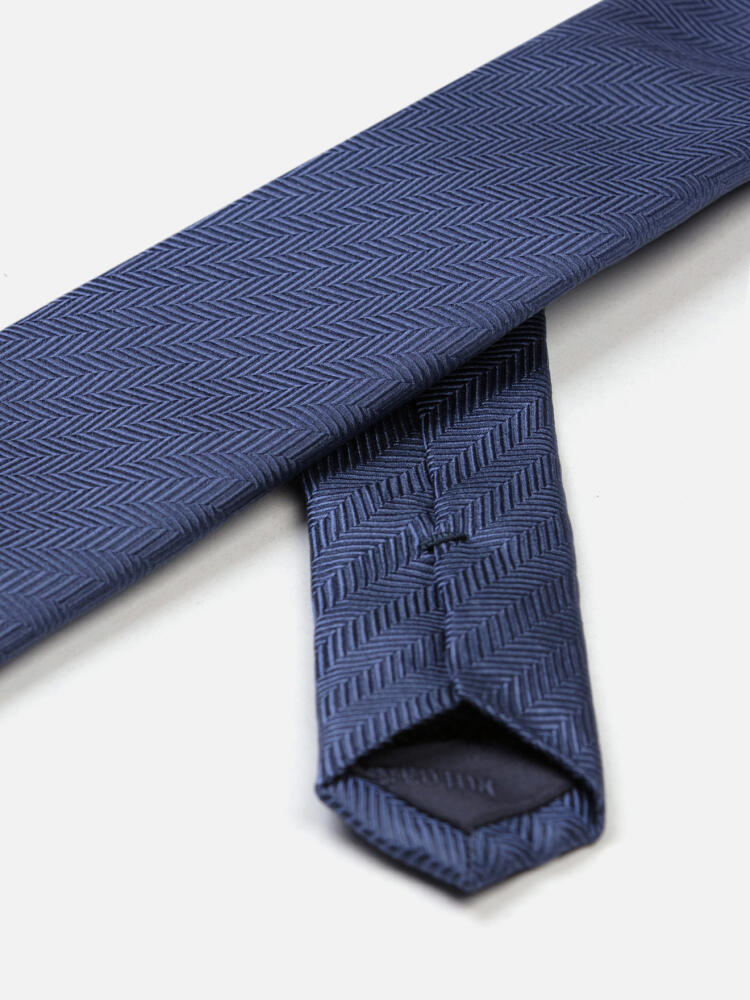 Cravate slim Silvio en soie bleue Cravates