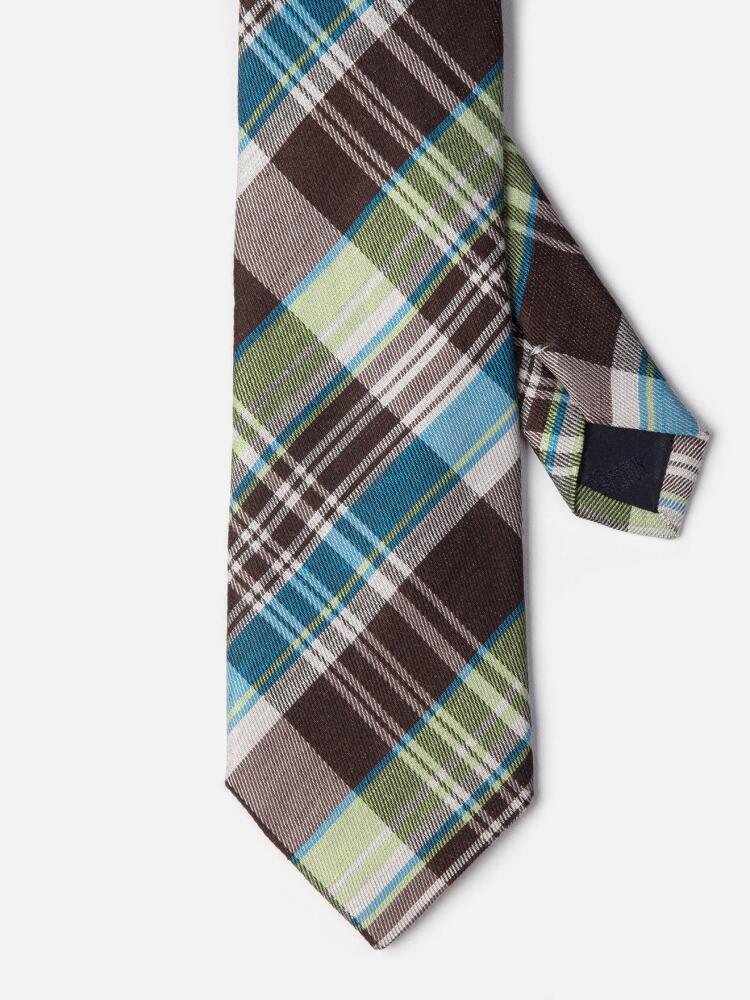 Cravate à motif tartan chocolat Cravates