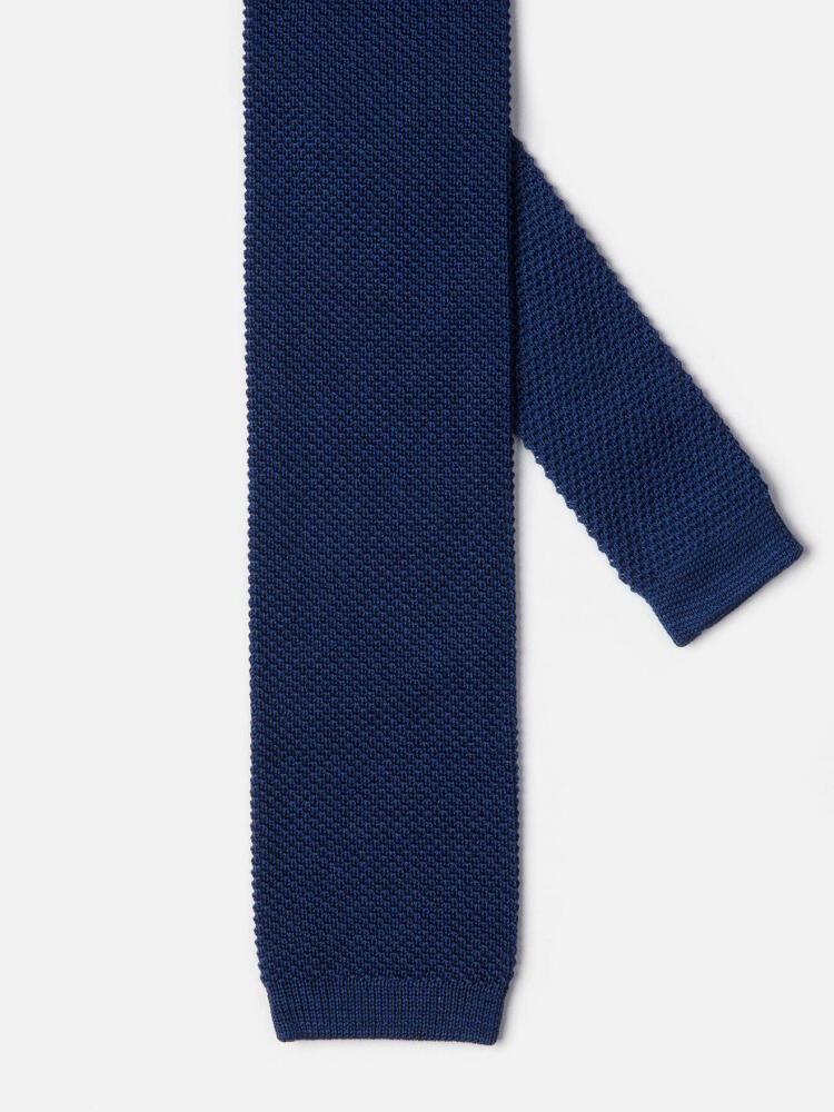 Cravate fine en tricot bleue Cravates