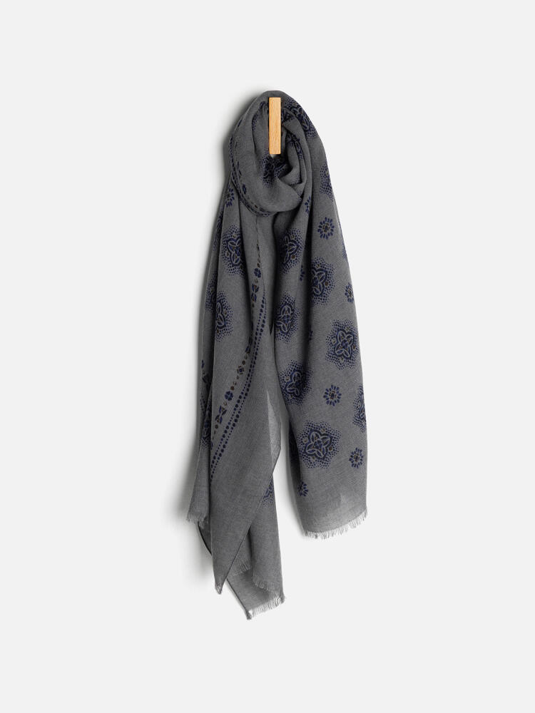 Écharpe Baden gris chiné à motifs Écharpes