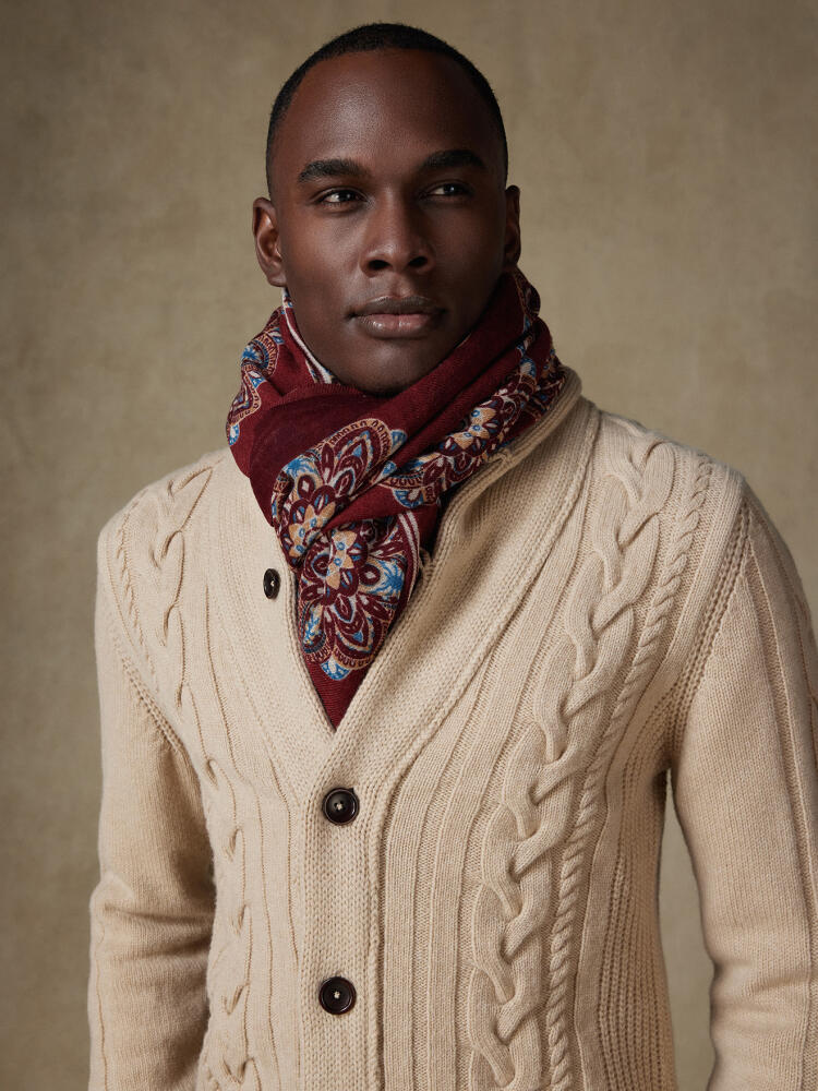 Écharpe Edison bordeaux à motifs Écharpes