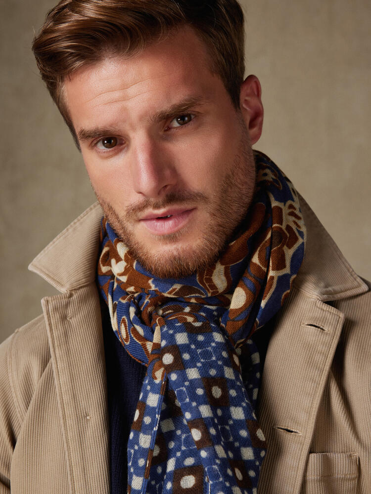 Écharpe Oliver cobalt à motifs Écharpes