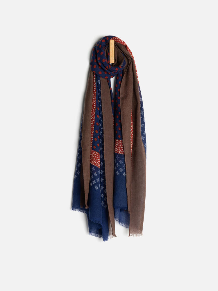 Écharpe Toscane marine à motifs patchwork Écharpes