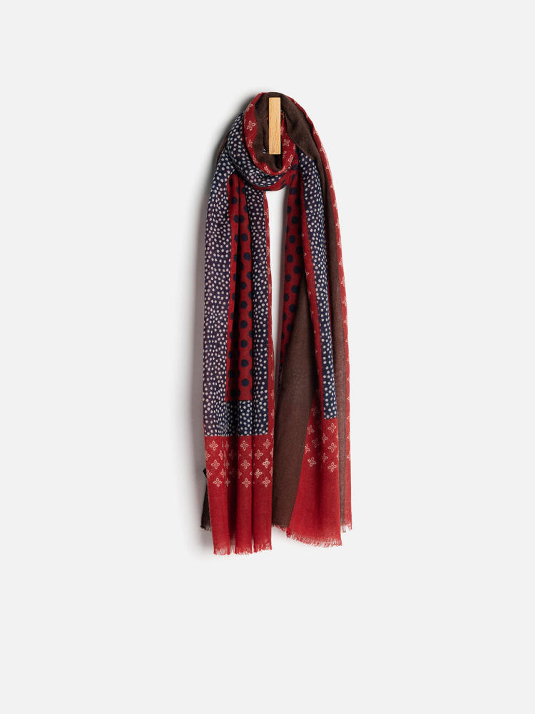 Écharpe Toscane carmin à motifs patchwork Écharpes