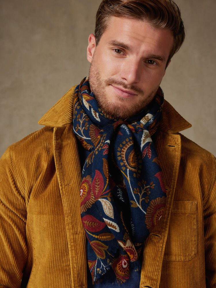 Écharpe Walter marine à motifs Écharpes