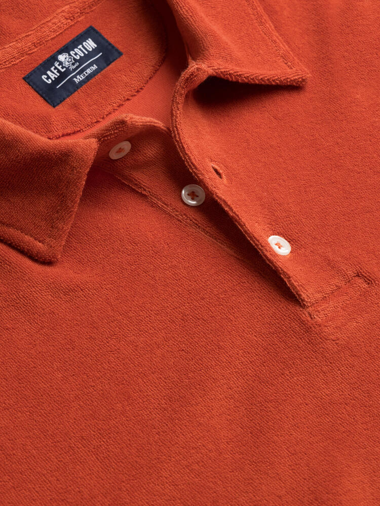 Polo Terry en éponge orange Outlet