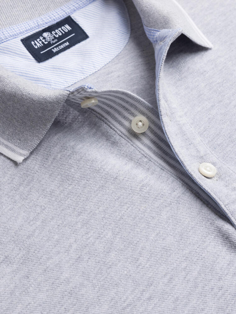 Polo Ray en piqué gris Polos