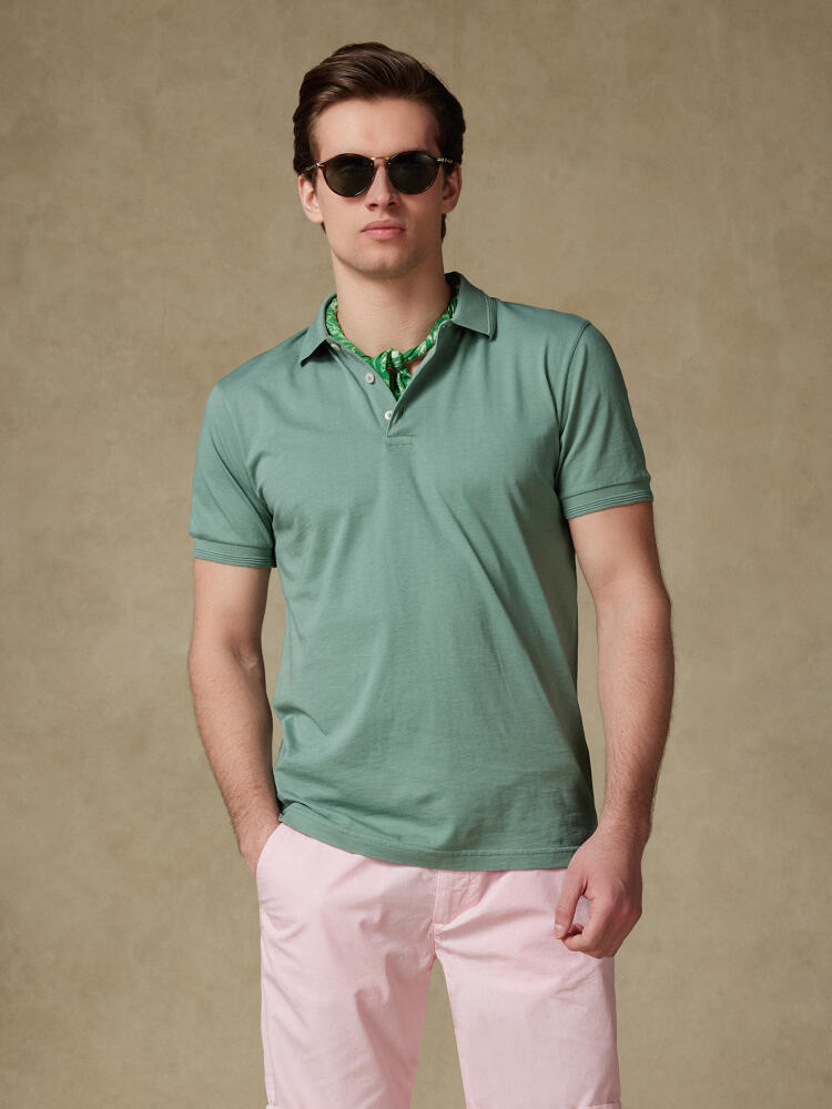 Polo Gareth en jersey céladon Polos