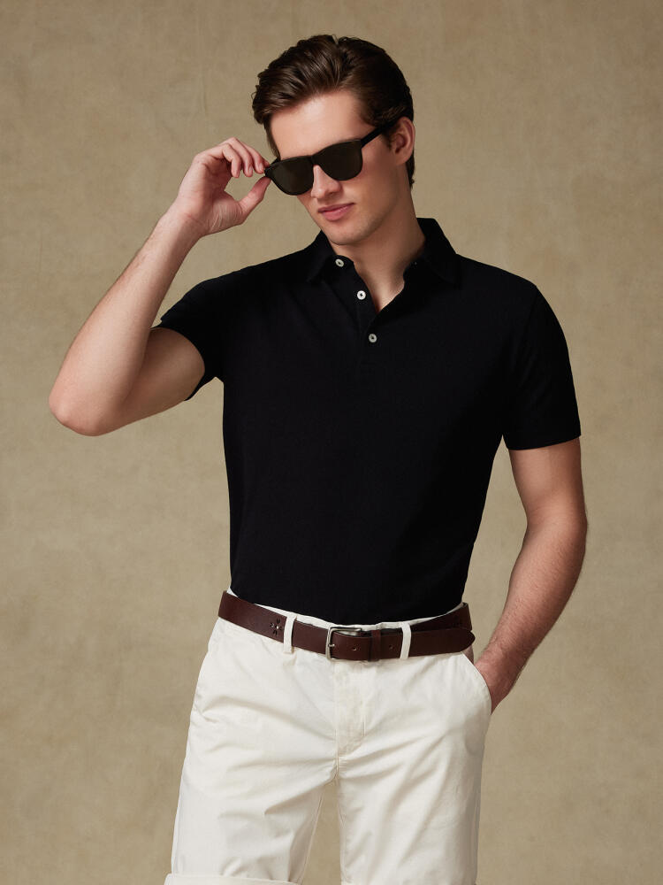 Polo Héritage en piqué noir Polos