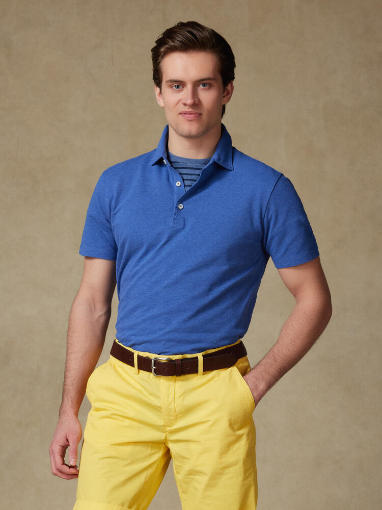 Polo Héritage en piqué bleu Polos
