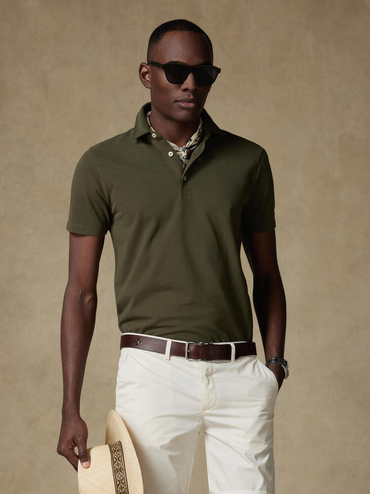 Polo Héritage en piqué kaki Polos