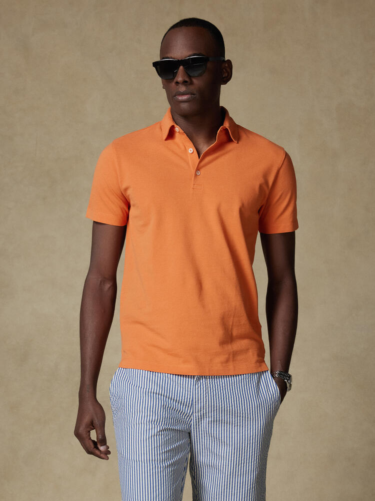 Polo Héritage en piqué orange Polos
