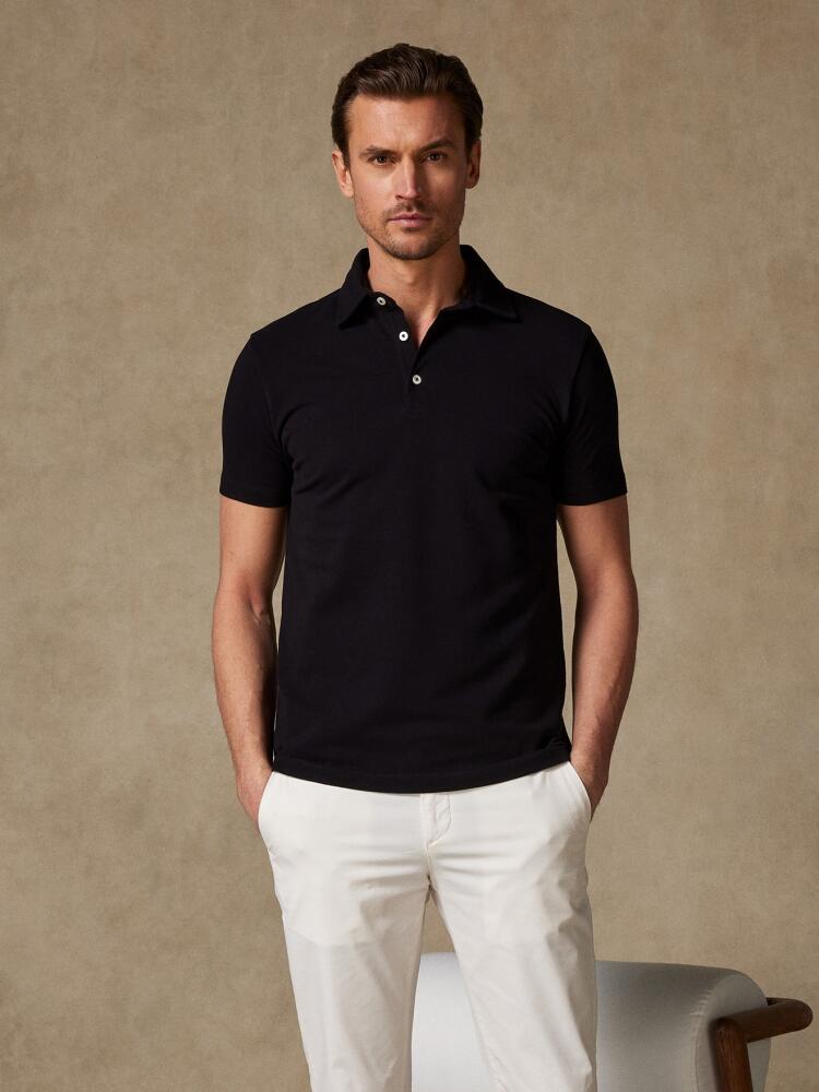 Polo Héritage en piqué noir Polos