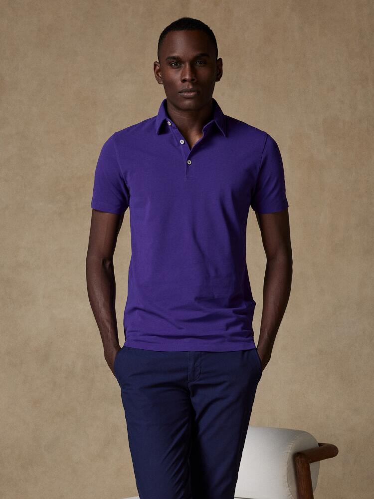 Polo Héritage en piqué parme chiné Polos