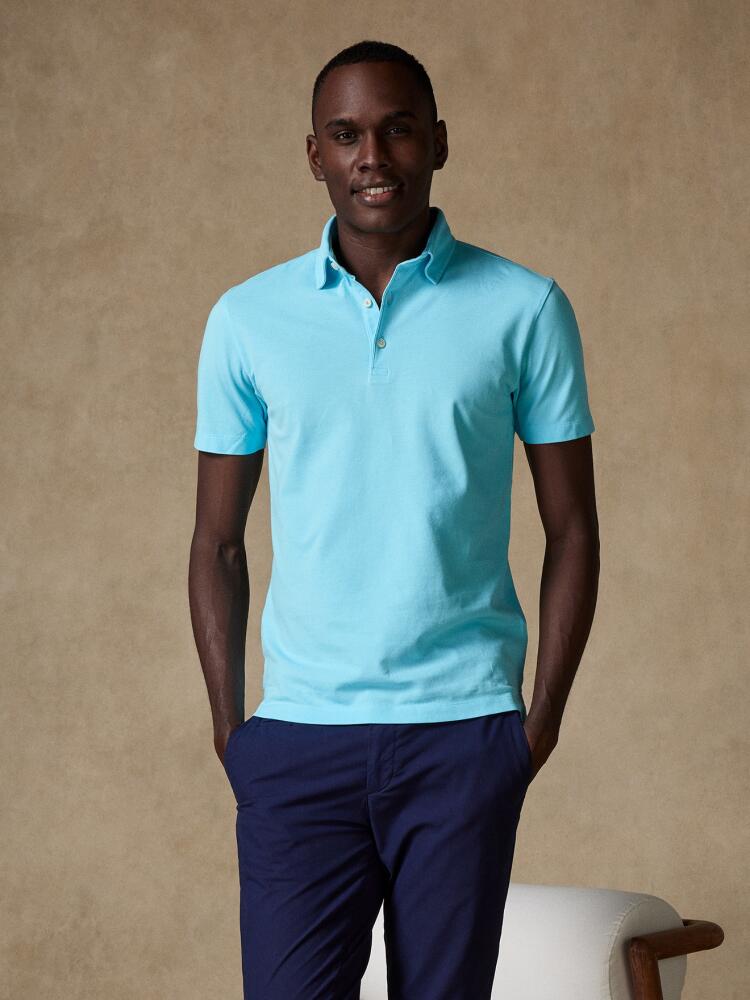 Polo Héritage en piqué turquoise Polos