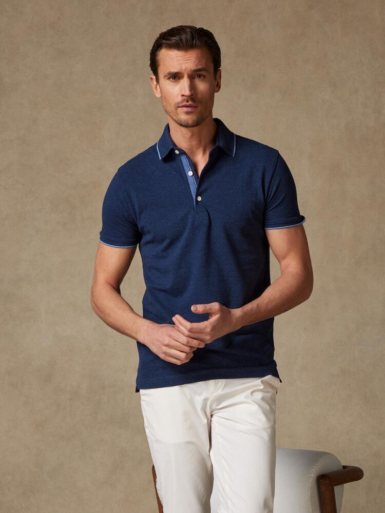 Polo Swan en piqué bleu chiné Polos
