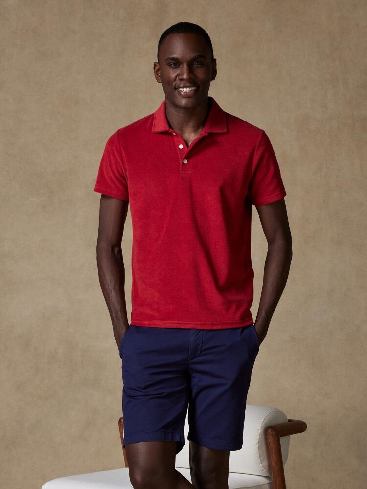 Polo Terry en éponge rouge Collection en éponge