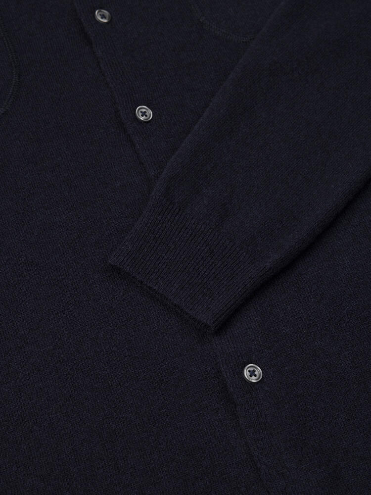 Cardigan Dan en lambswool marine Outlet