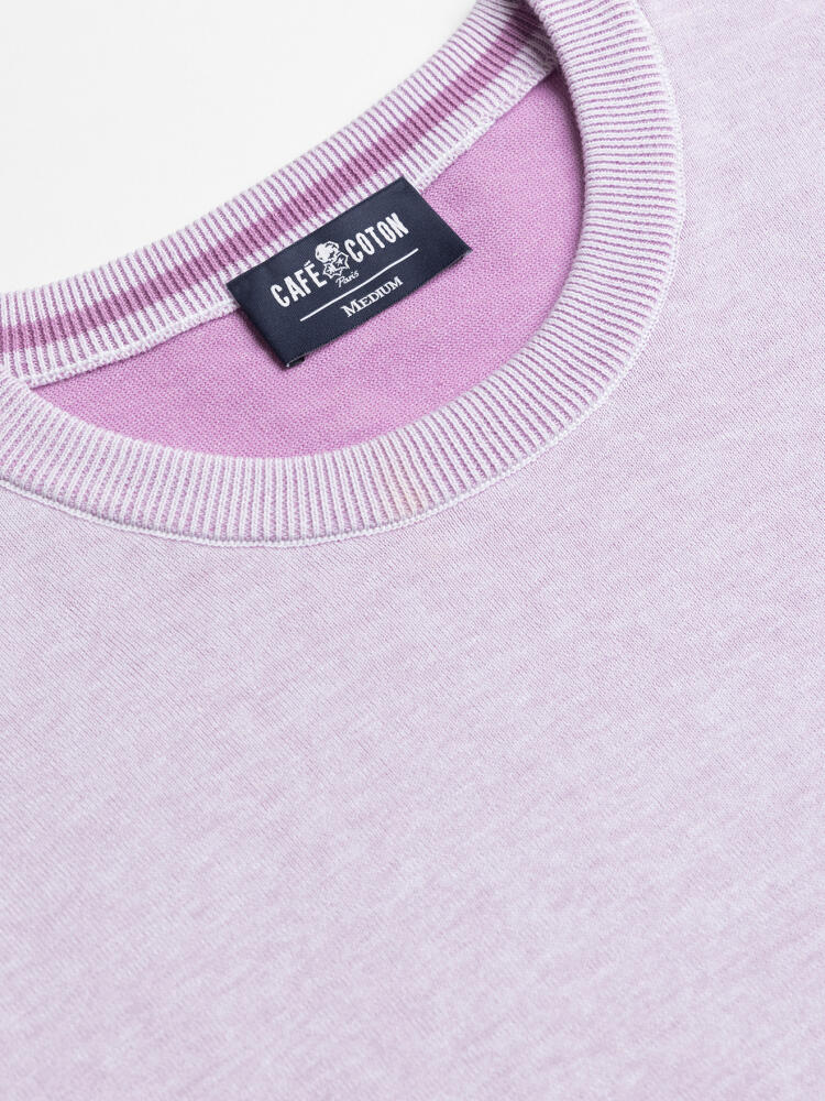 Col rond vanisé Capri parme Pulls homme