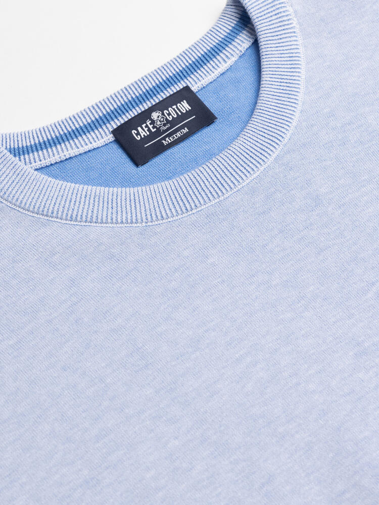 Col rond vanisé Capri ciel Pulls homme