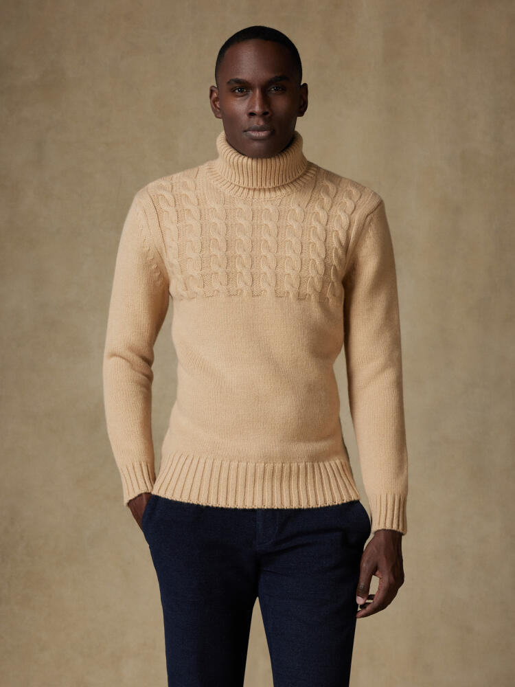 Col roulé Abby camel Pulls homme