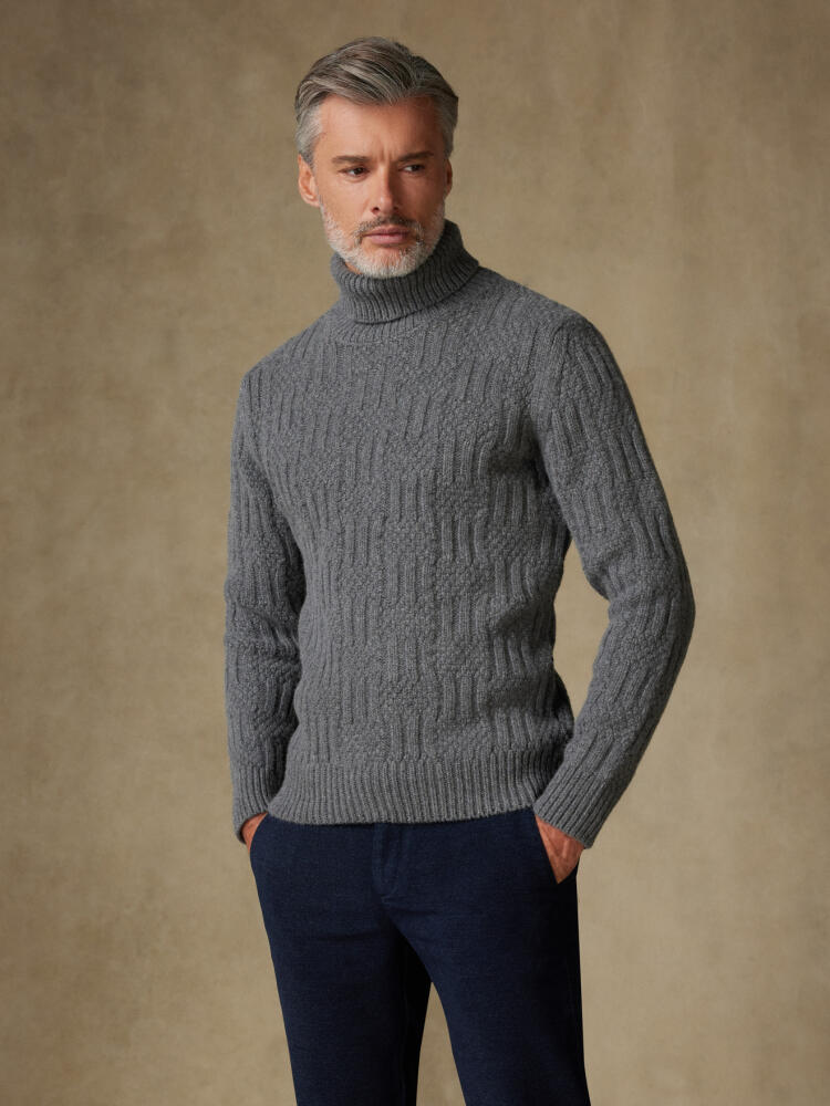 Col roulé Alex structuré gris Pulls homme