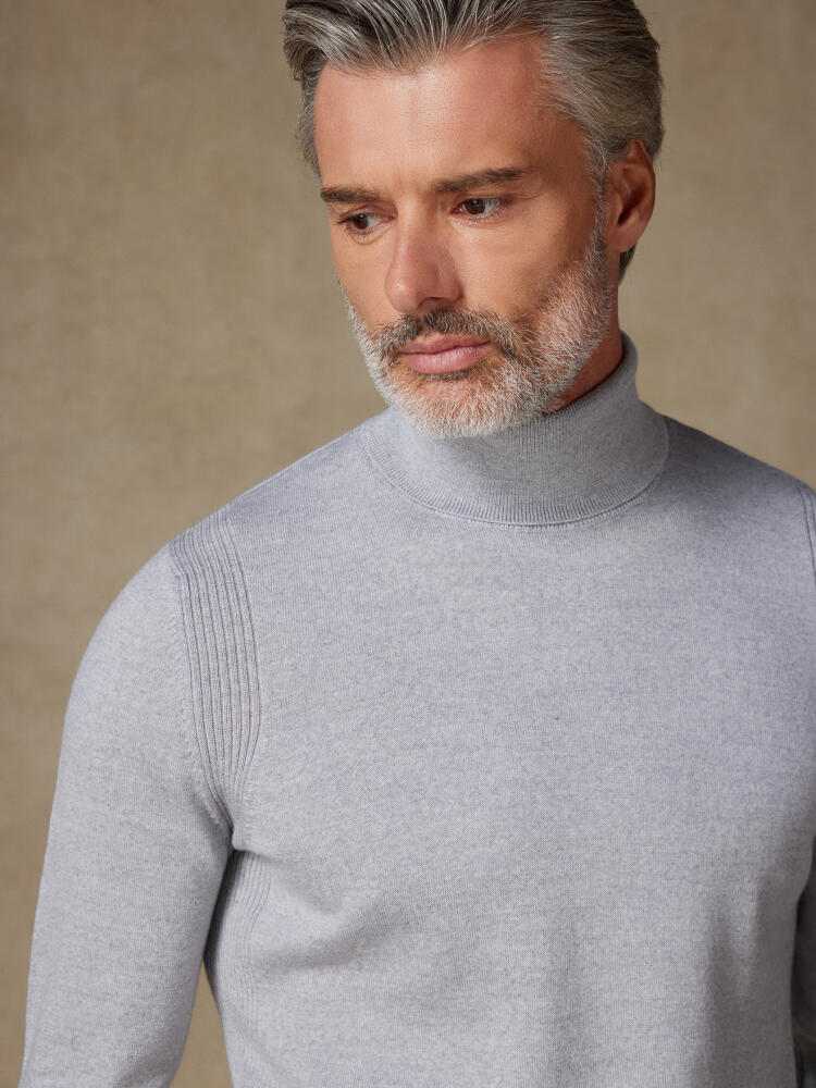 Col roulé Edward en mérinos gris Pulls homme