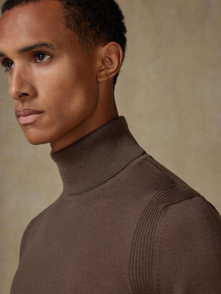 Col roulé Edward en mérinos vison Pulls homme